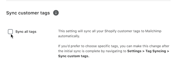 sync customer tags