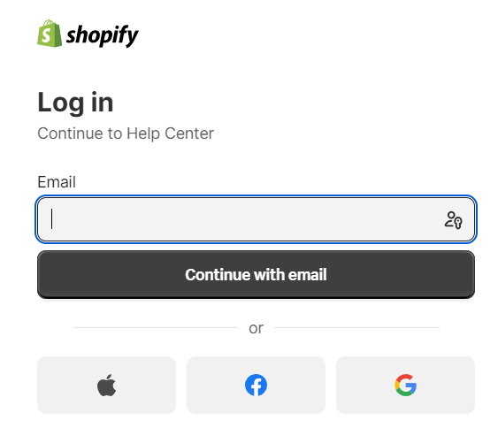Log in to your Shopify store.