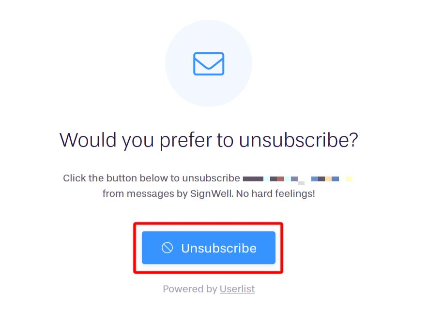 Unsubscribe Button